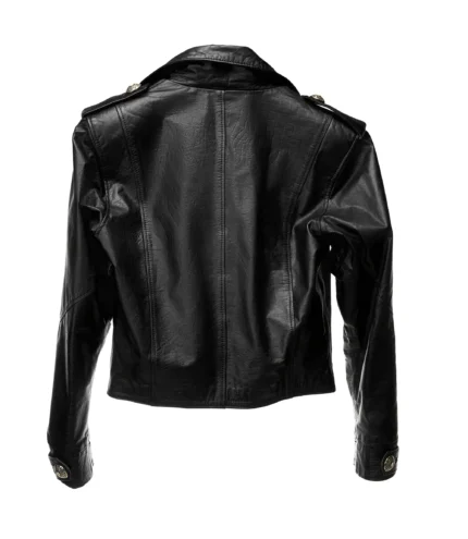 Chaqueta de cuero corta negra ICONO 12 Barmont con botones metalicos