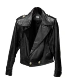 Chaqueta de cuero corta negra ICONO 12 Barmont con botones metalicos
